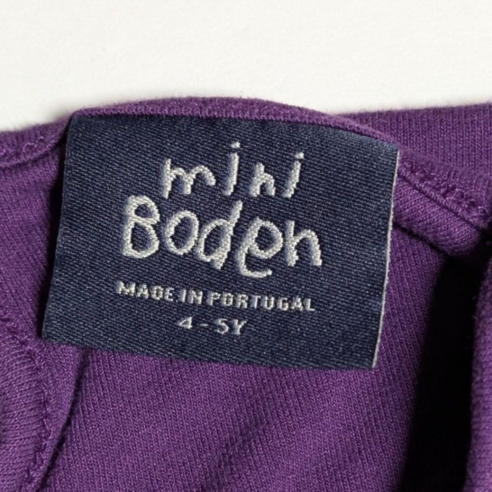 Mini Boden Purple Tiered Dress Girls 4-5Y Short Sleeve Keyhole Back - Picture 3 of 6